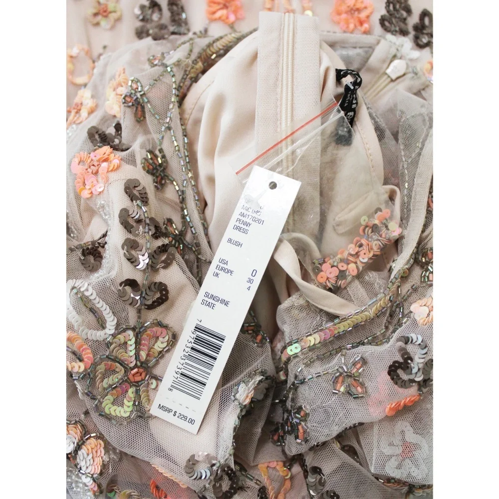 NWT Gianni Bini Penny floral beaded tulle dress - Picture 6 of 6